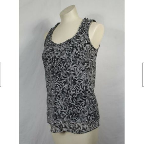 Dana Buchman Black + White Sleeveless Top 4 - Picture 3 of 5